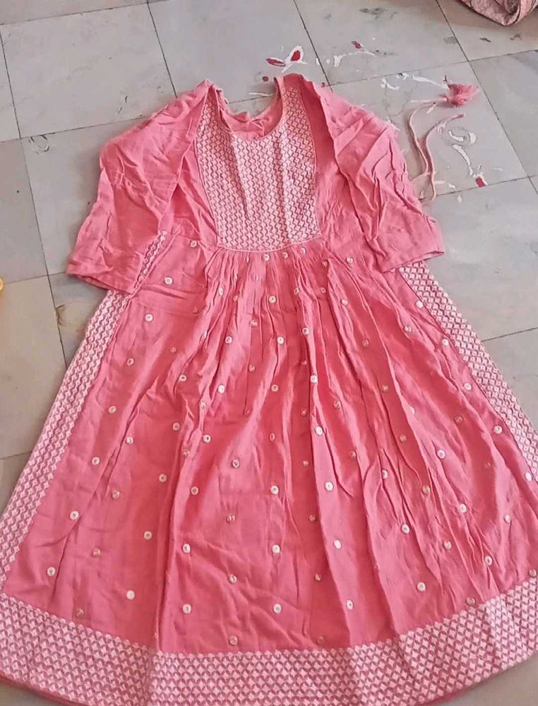 Pink Embroidered Kurta Set