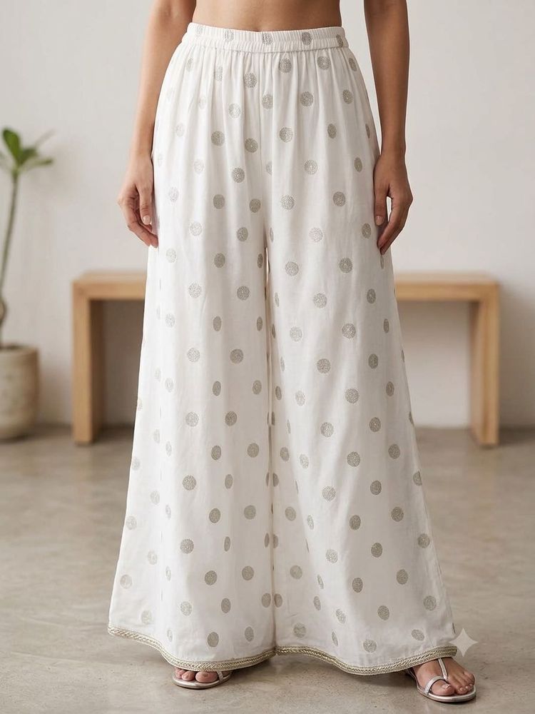 White Polka Dot Palazzo Pants