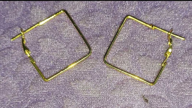 Gold Square Earrings