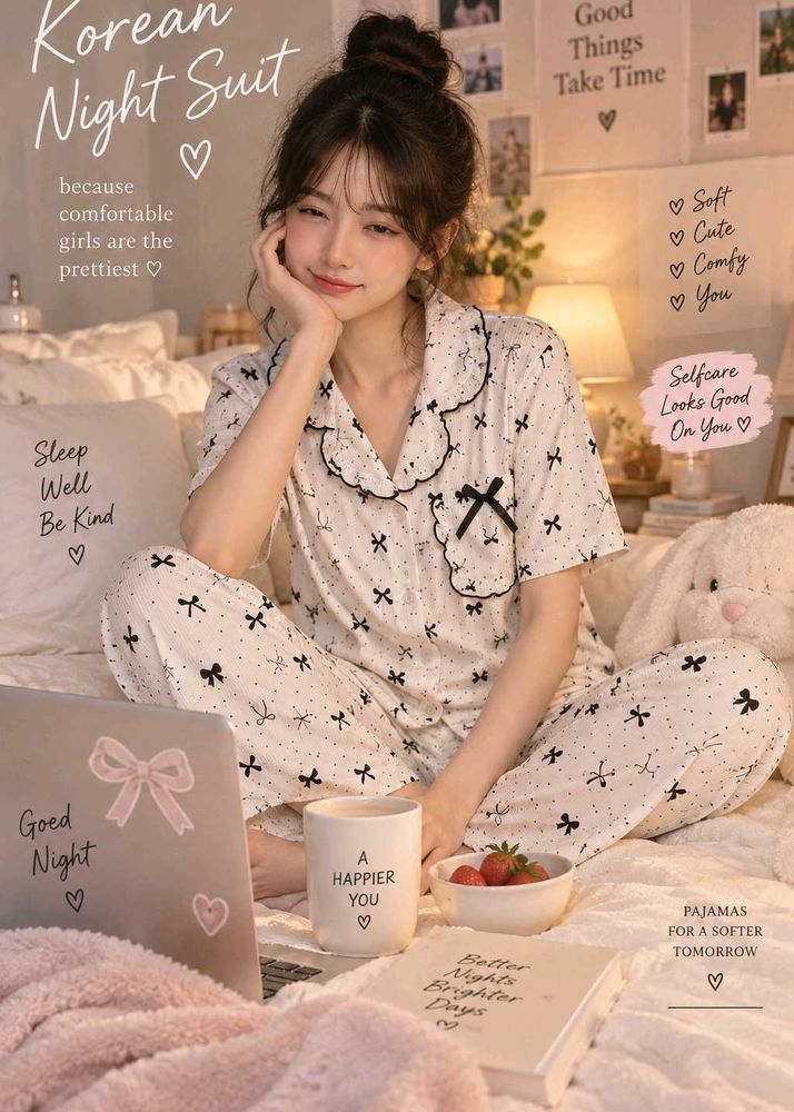 (NEW) Cute Korean Style Pajama Set