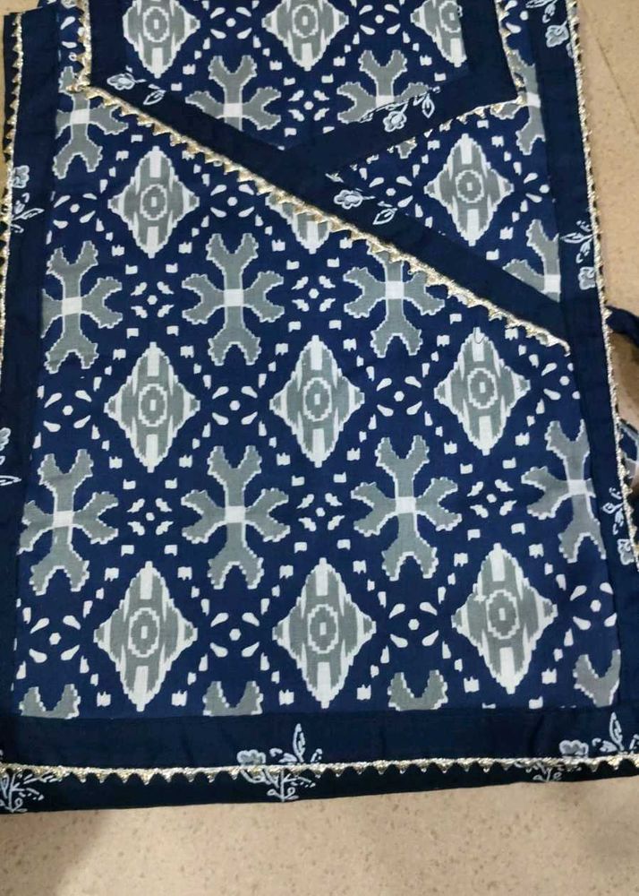 blue cotton suit