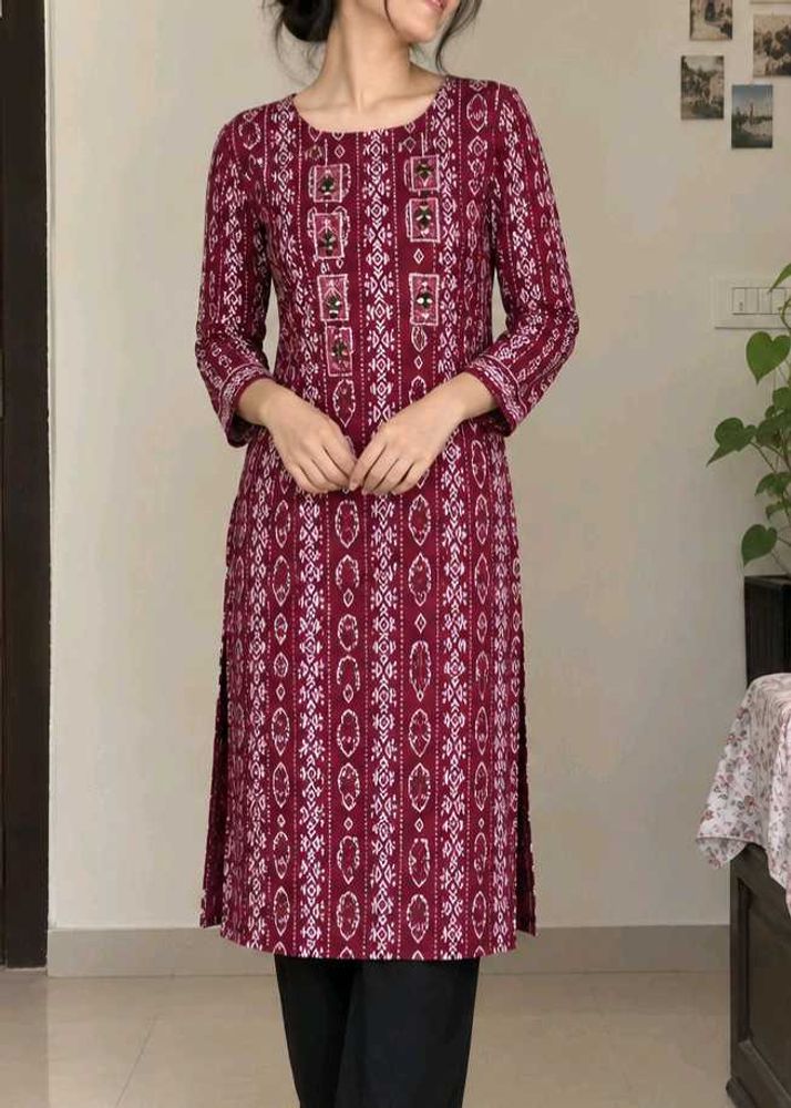 Stylish Maroon Printed Kurta