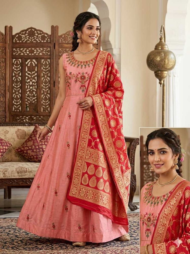 Elegant Pink Embroidered Lehenga Choli