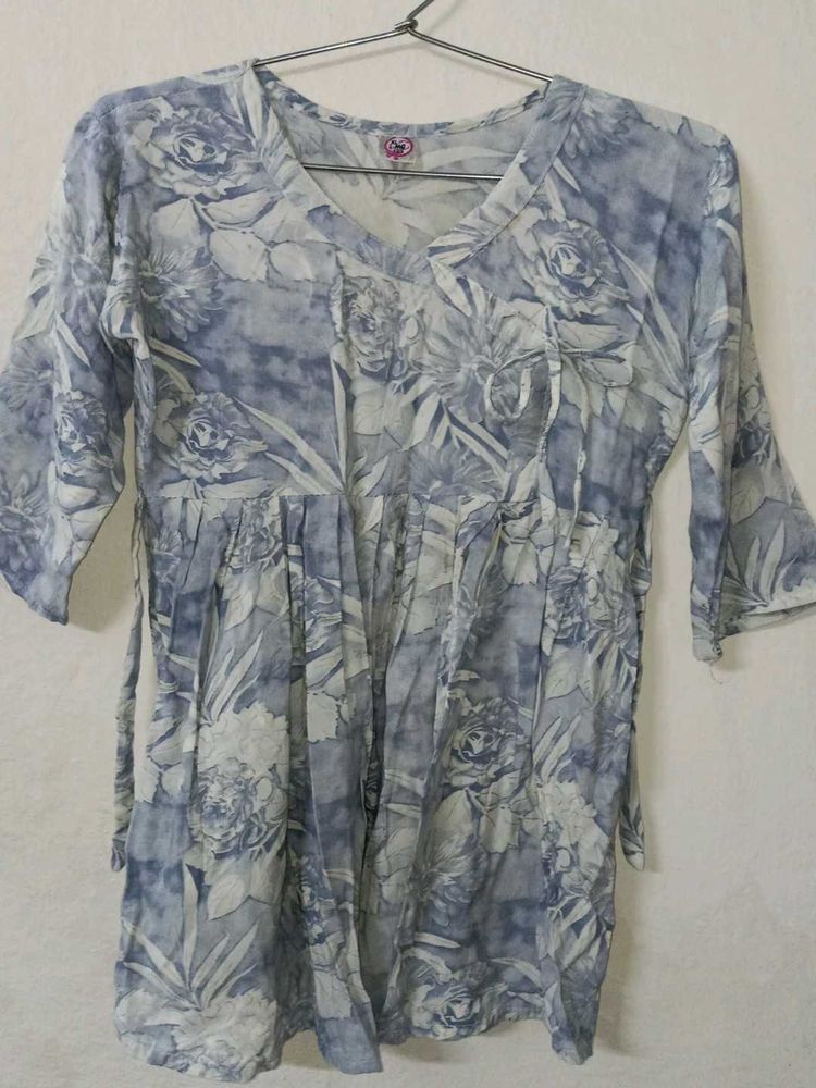 Floral Print Cotton Kurta