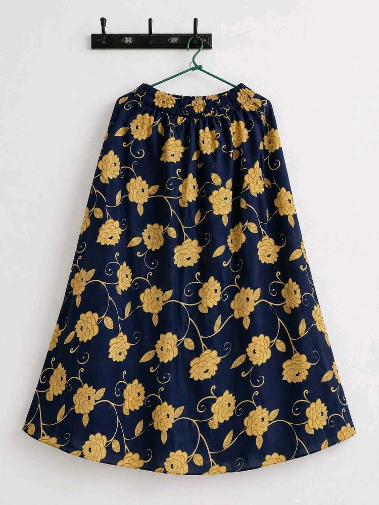 Boho Floral Print Maxi Skirt