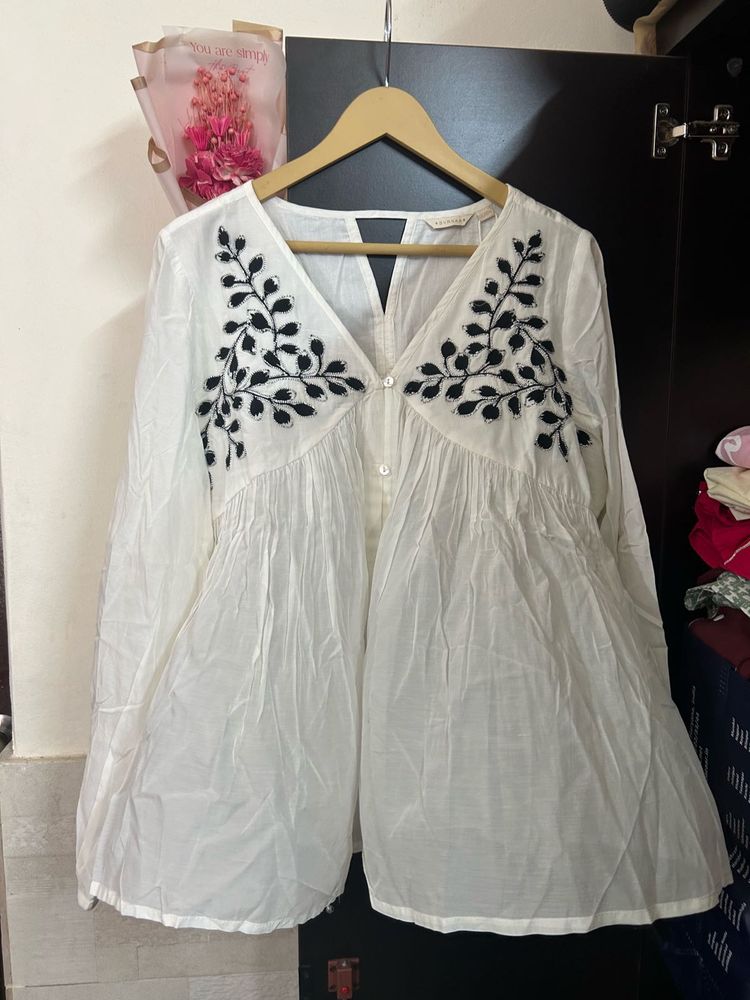 White Embroidered Top