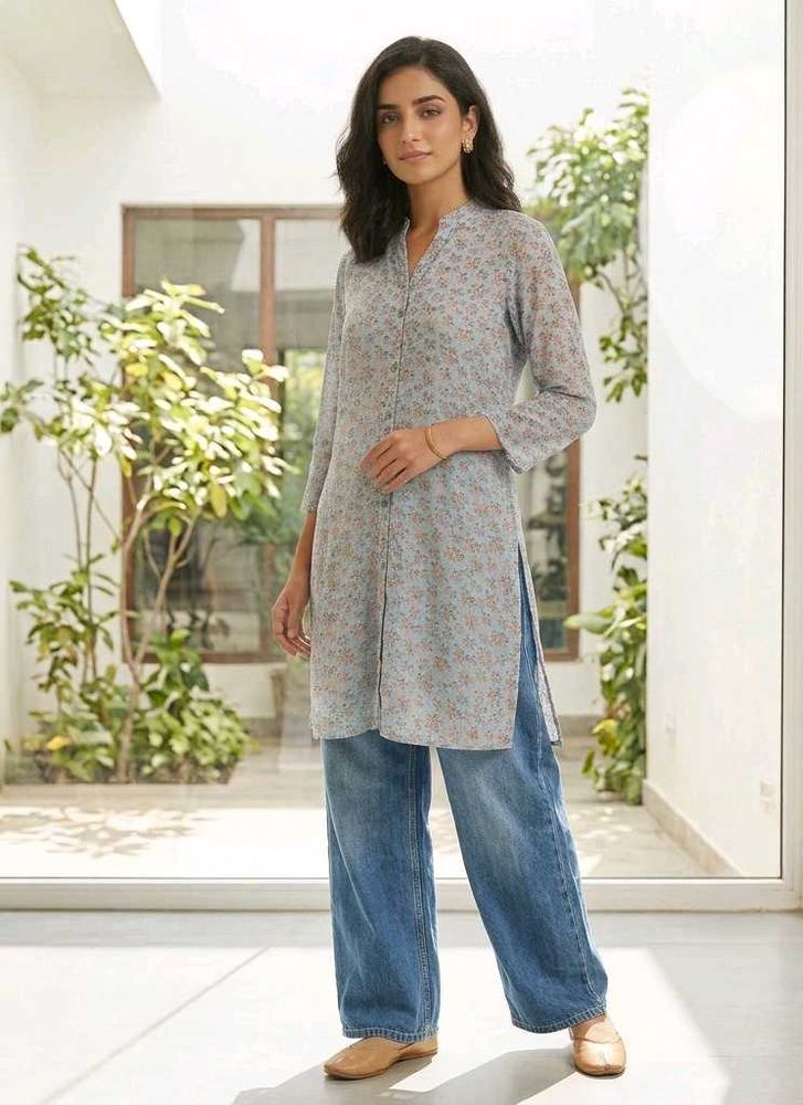 Stylish Floral short Print Kurta