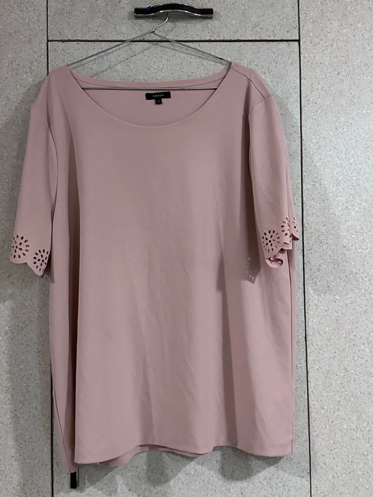 Elegant Pink Top with Cutout Sleeves