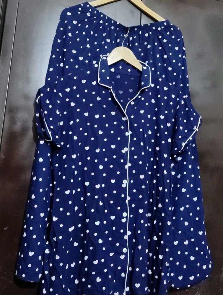 Navy Blue Nightsuit For 36 Bust