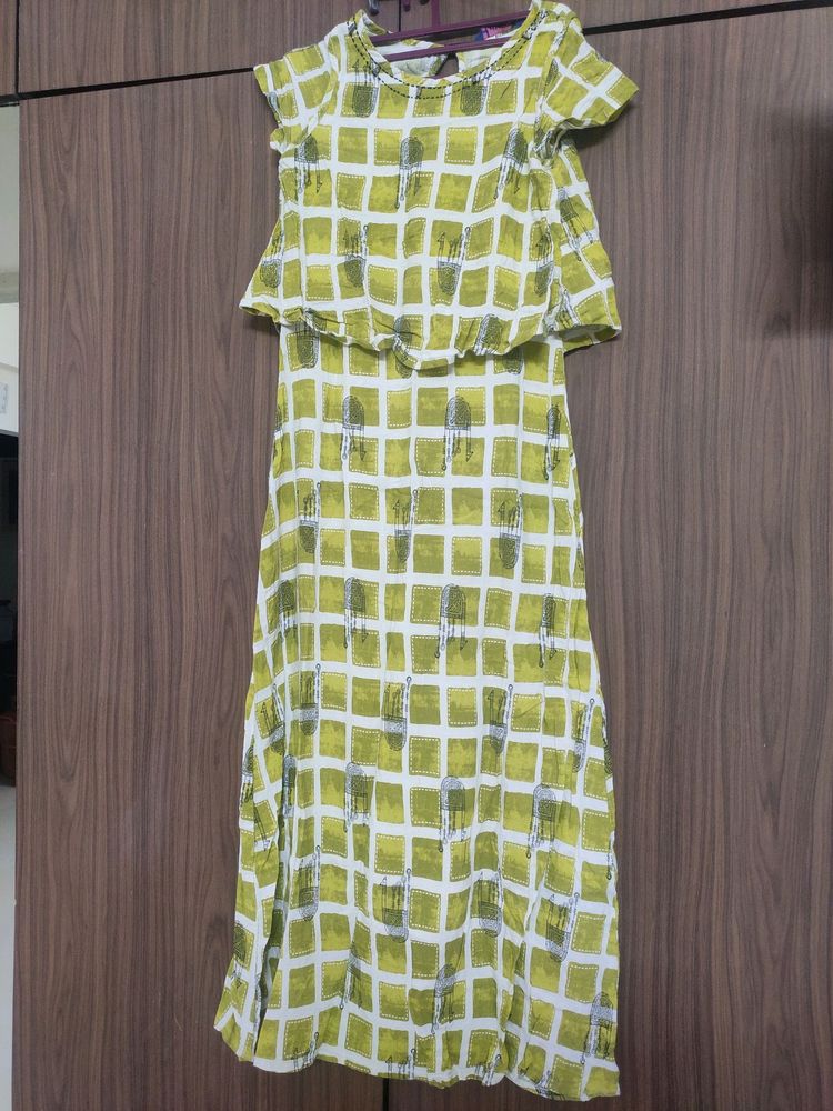Green &amp; White Checkered Dress