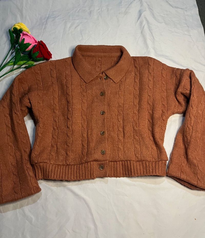 Cozy Cable Knit Button-Up Cardigan