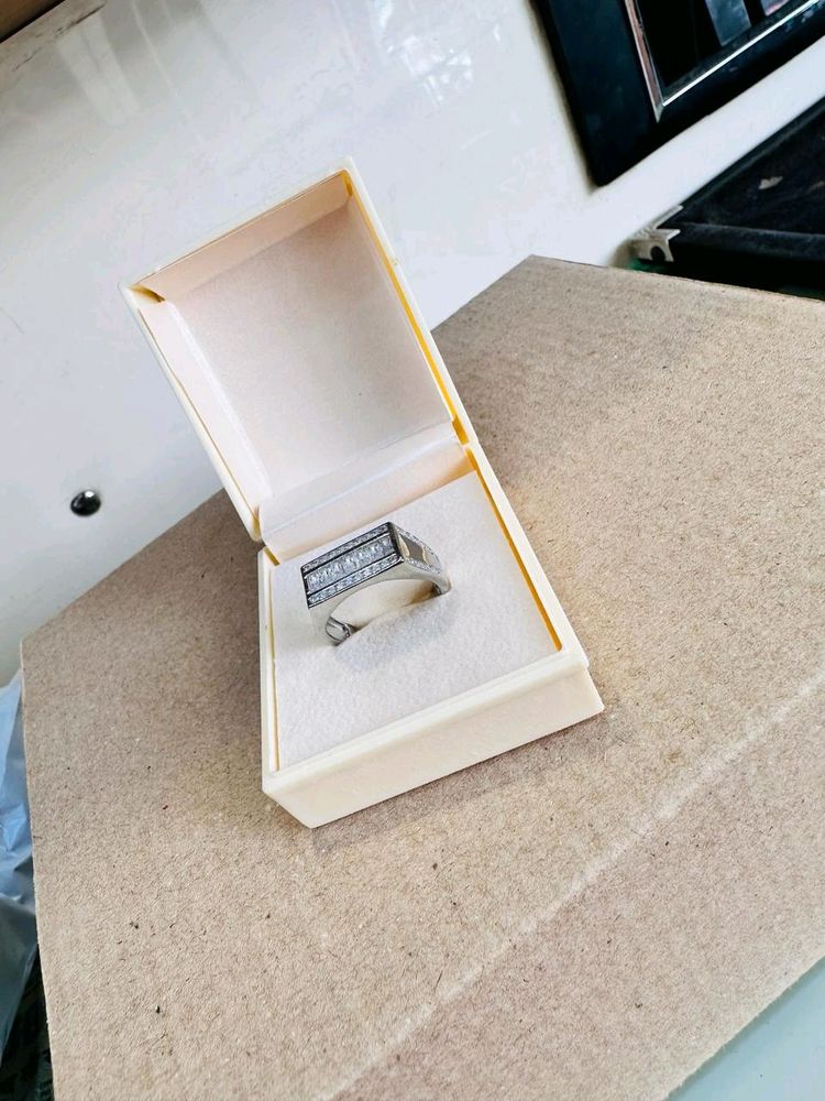 Zirconia Diamond Ring Pure Silver