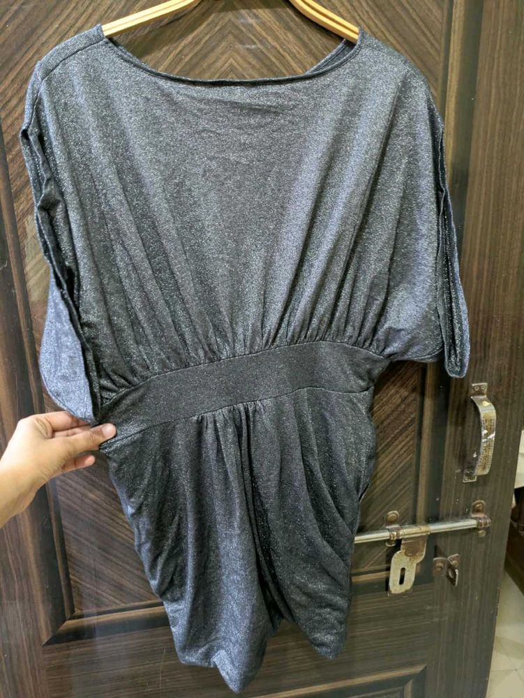 Sparkly Dolman Sleeve Mini Dress