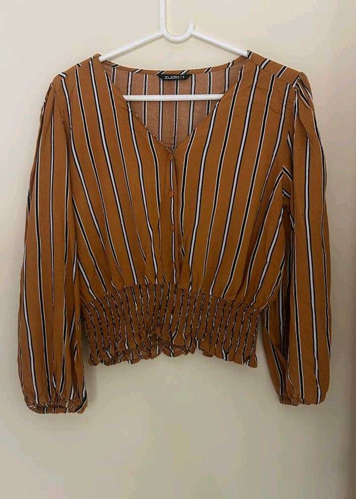Striped Cropped Blouse