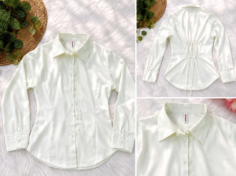 Chic White Corset Back Blouse