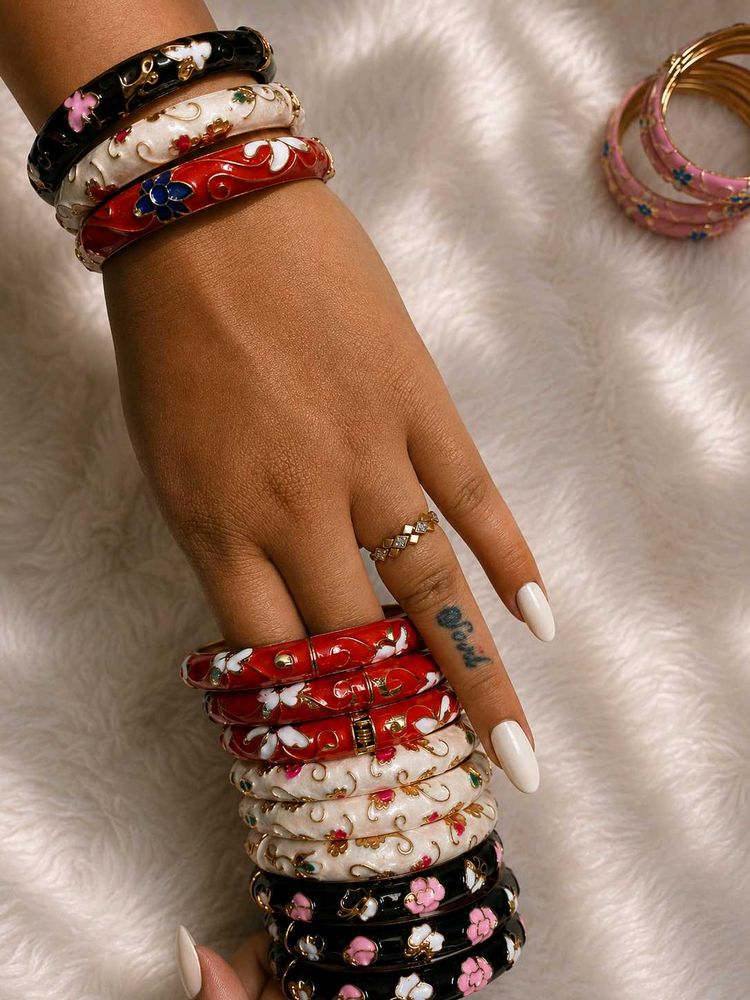 Viral Meenakari Bangles - Pack of 2 ( Same colour)