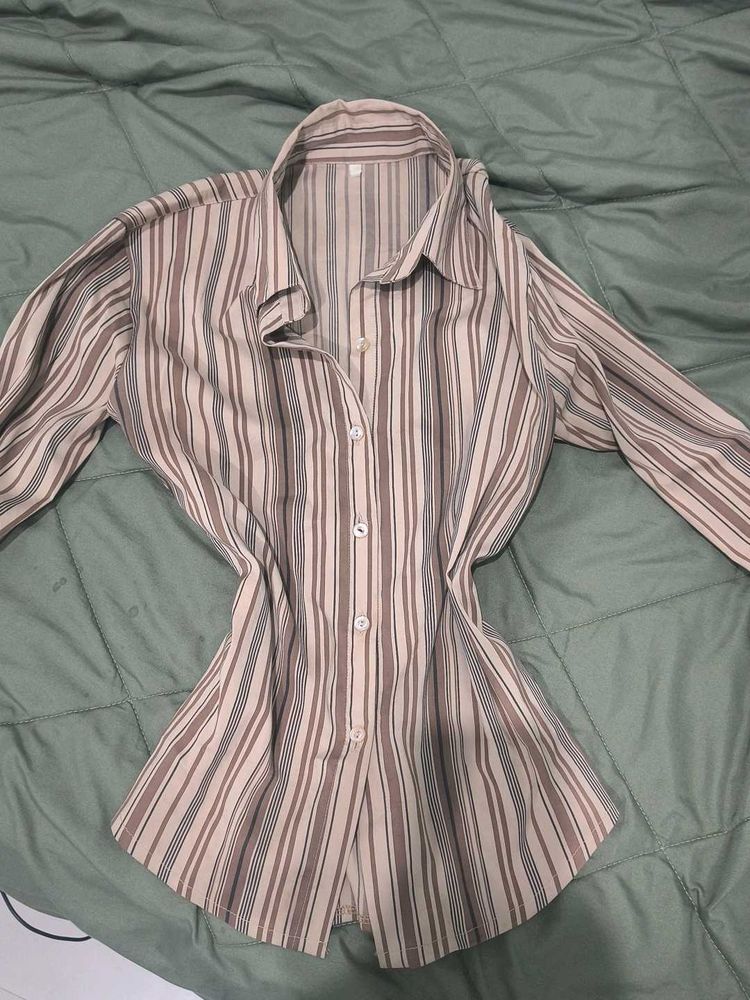 Striped Button-Up Shirt