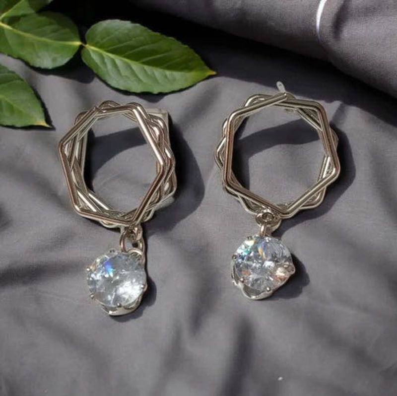 Unique Geometric Gemstone Earrings