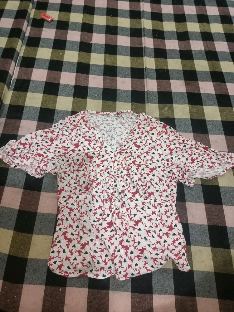 white and red floral