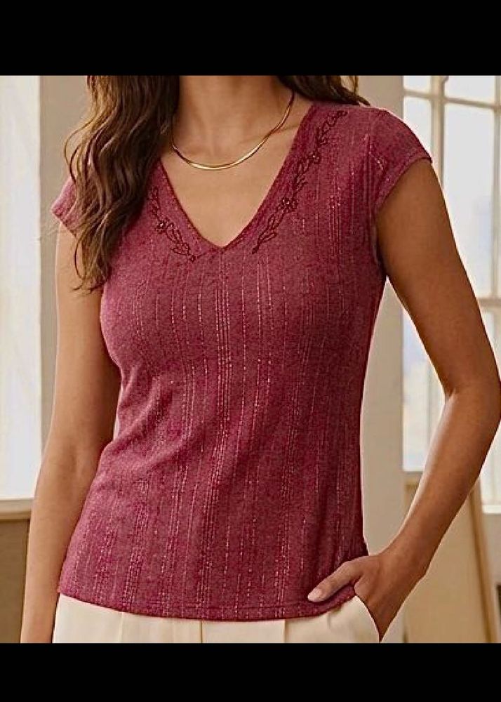 Maroon Sparkle Tunic Top