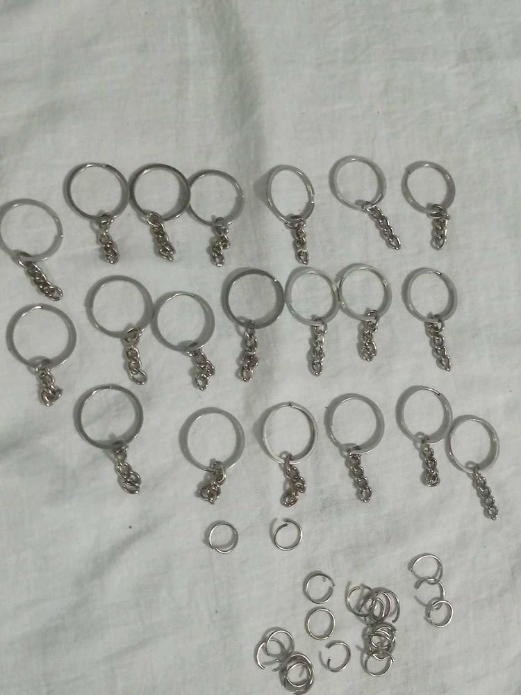 Bulk Lot of Keychain Rings &amp; Chains