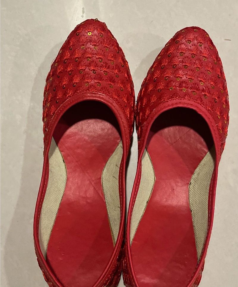 New Red Color Kolhapuri Juti For Girls Size 2UK