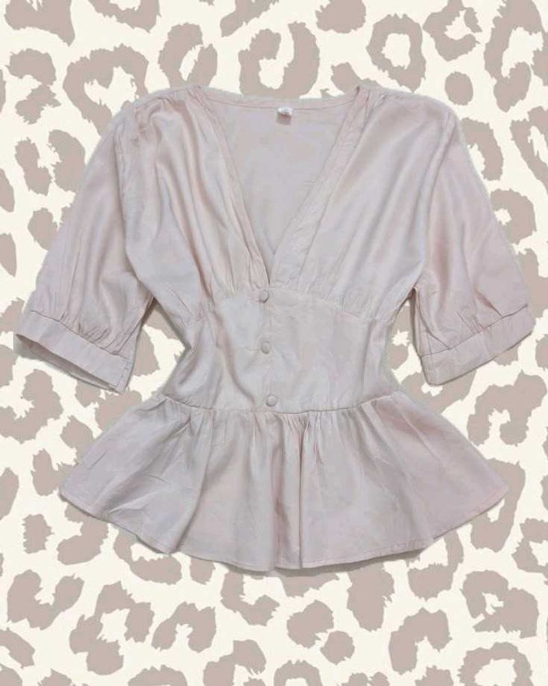 Nude Pink Satin Coquette Top 🌸
