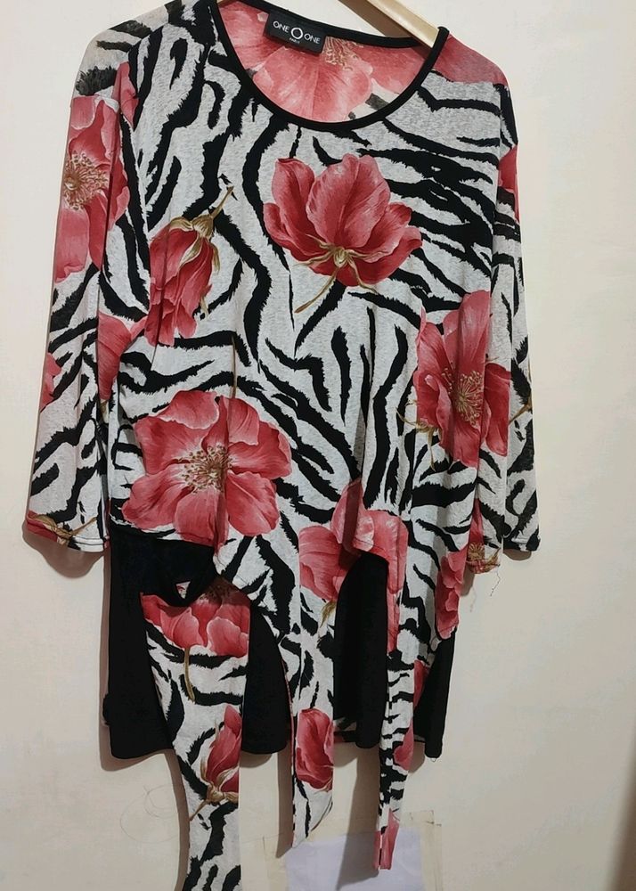 Multi Floral Print Top For Girl Or Woman 42 Bust