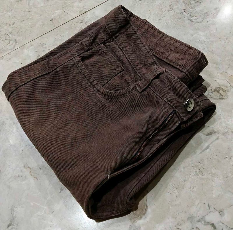 Brown Denim Jeans for unisex
