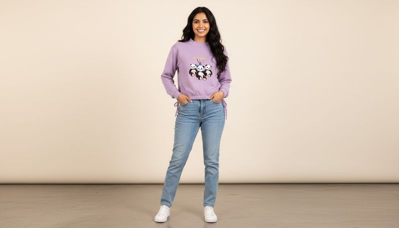 Cute Panda Embroidered Top