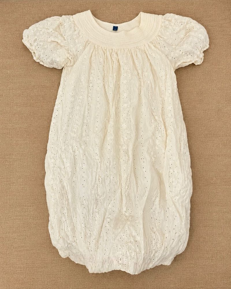 Old Navy Off-White Eyelet Cotton Dress