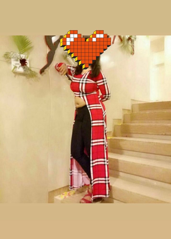 Stylish Plaid high low top