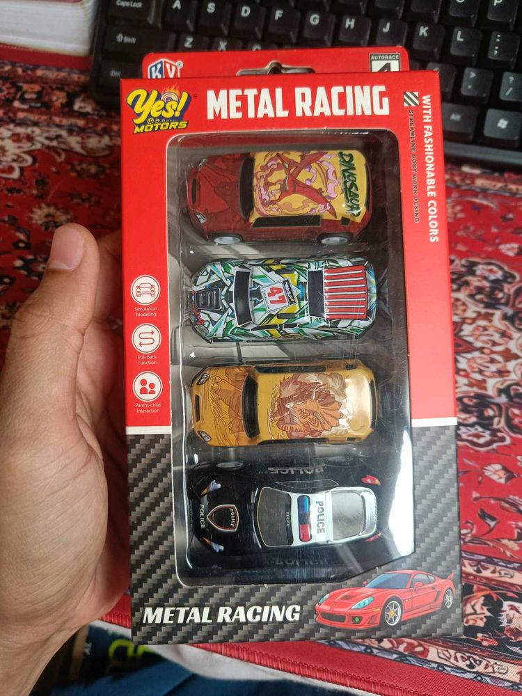 Metal Racing Toy Cars Set of 4