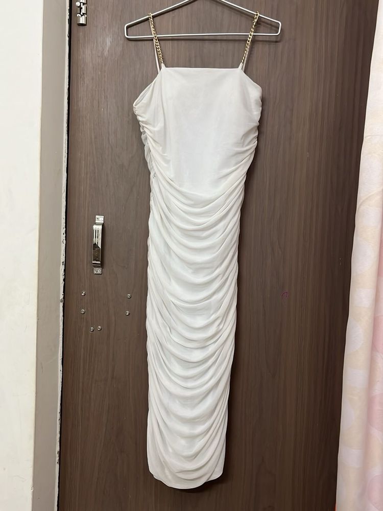 Chic White body cone Strap Dress