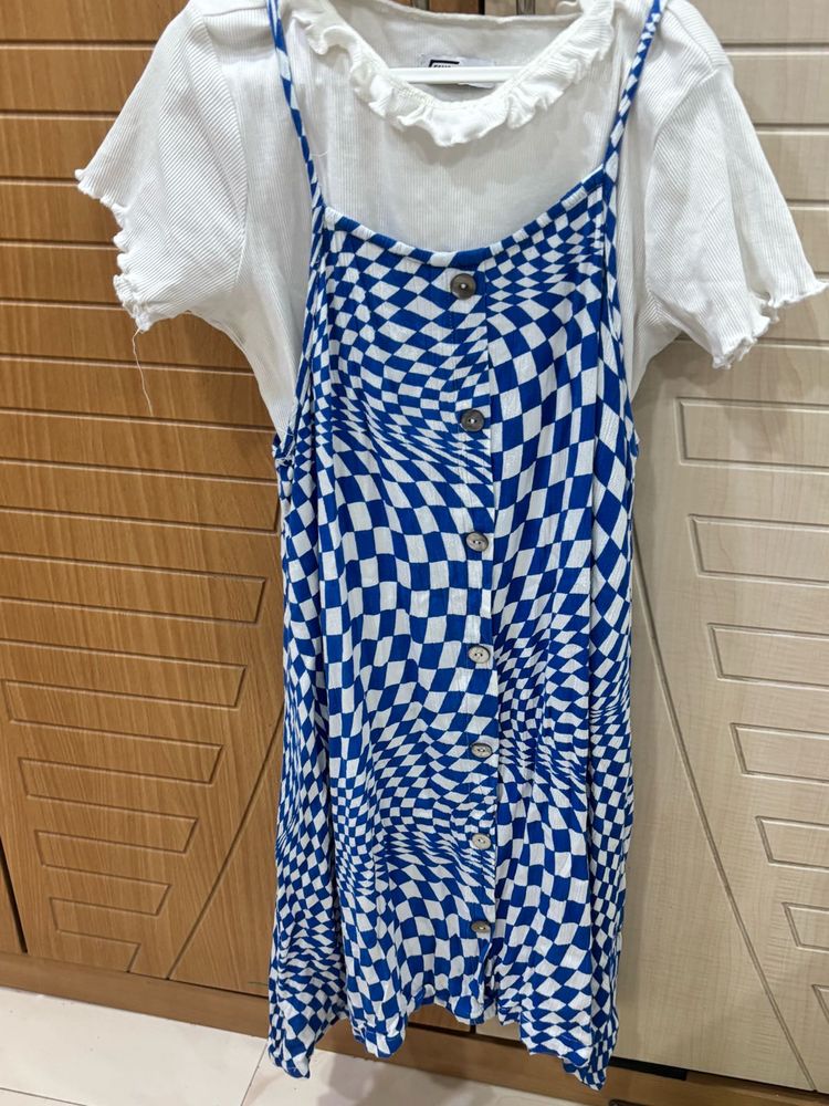 Blue &amp; White Checkered Dress