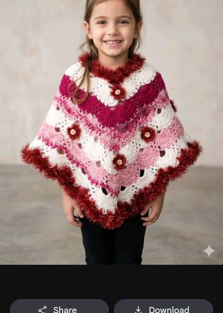 Chunky Knit Poncho with Tassel Trim