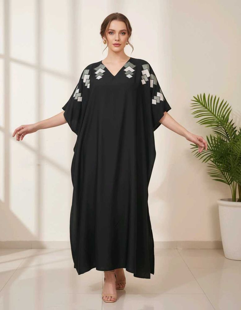 Elegant Black Kaftan Gown