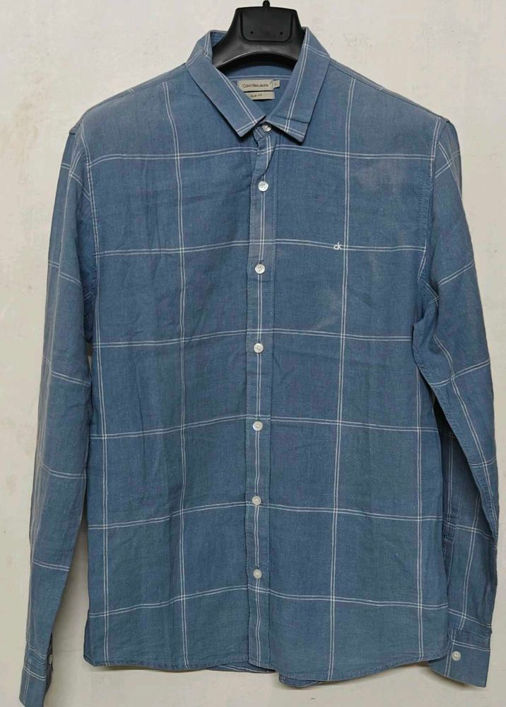 Calvin Klein Blue Plaid Shirt