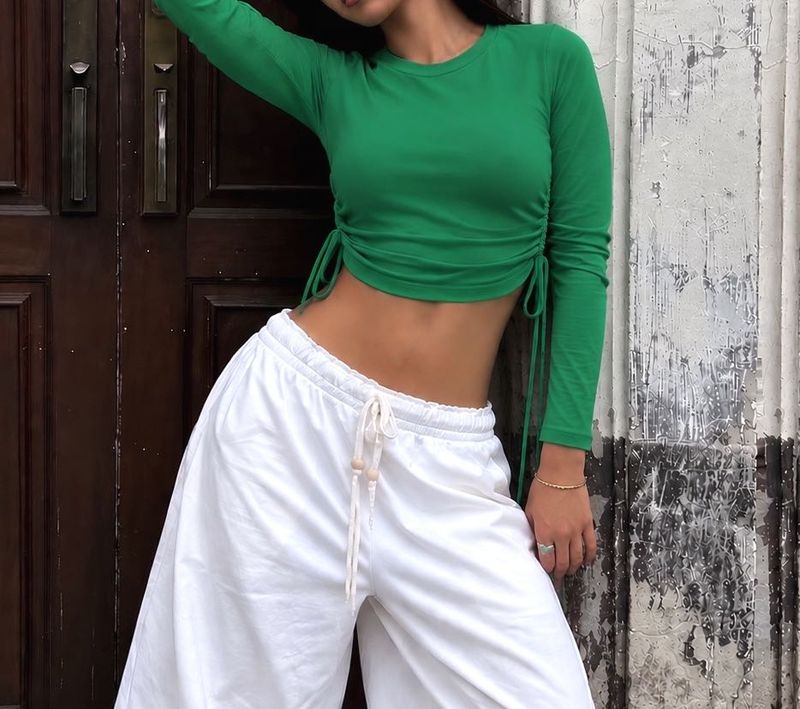 backless green top