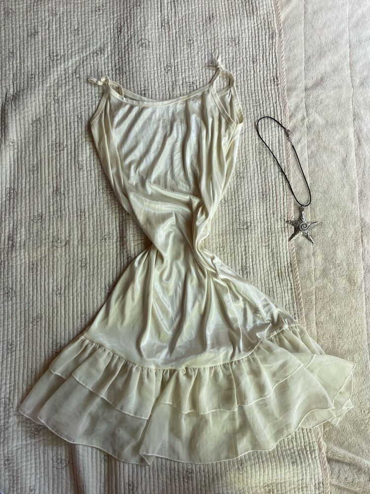Vintage Ruffled Slip Dress top