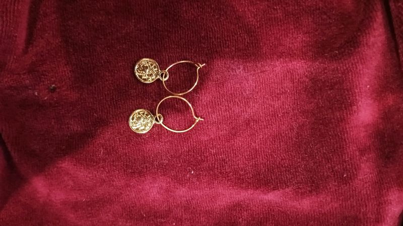 Gold Drop Hoop Earrings