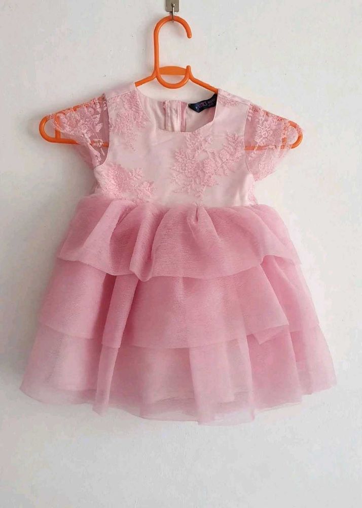 Pink Baby Girls Tiered Party Dress