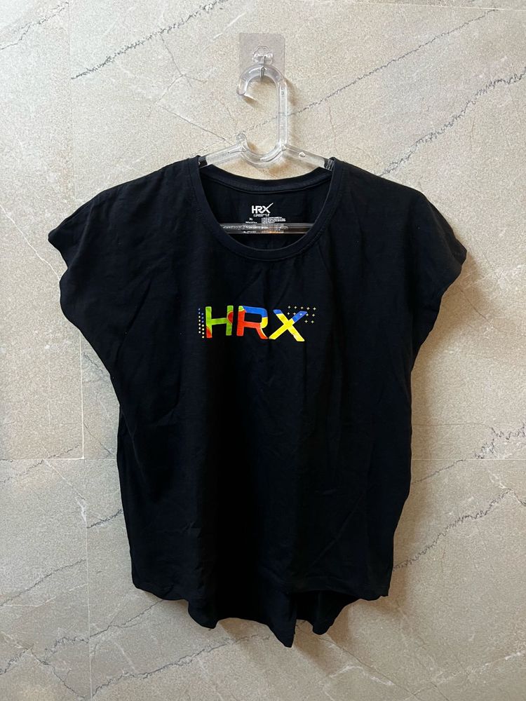 HRX Black Graphic T-Shirt