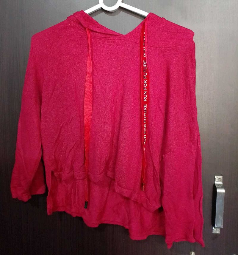 freebie Red Hooded Sweatshirt