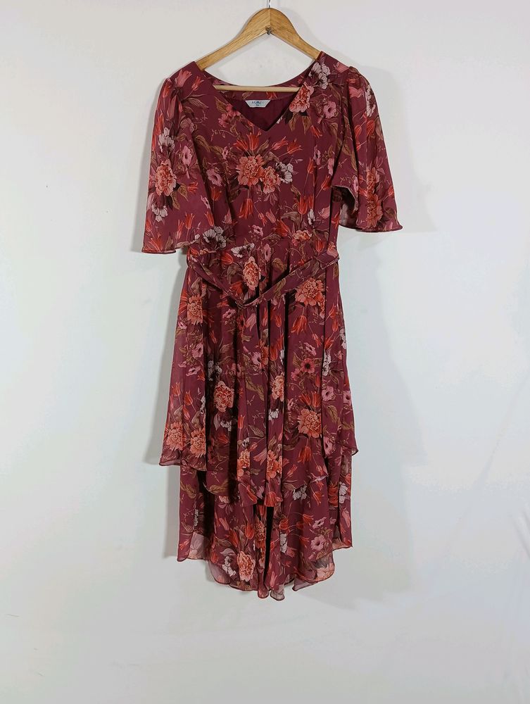 Mauve Printed Casual Dress (Women)
