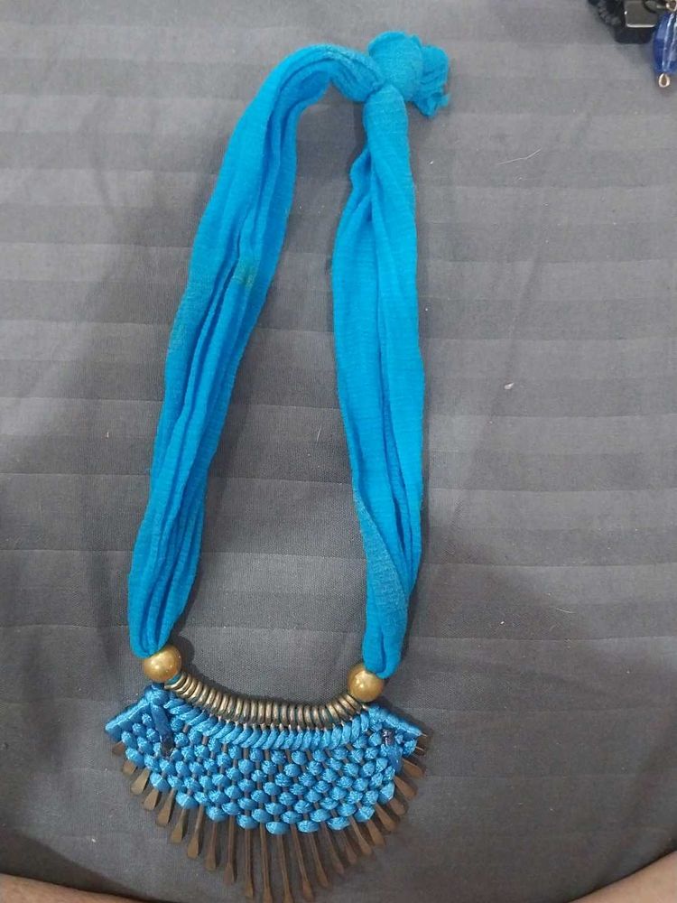 Blue Scarf Necklace