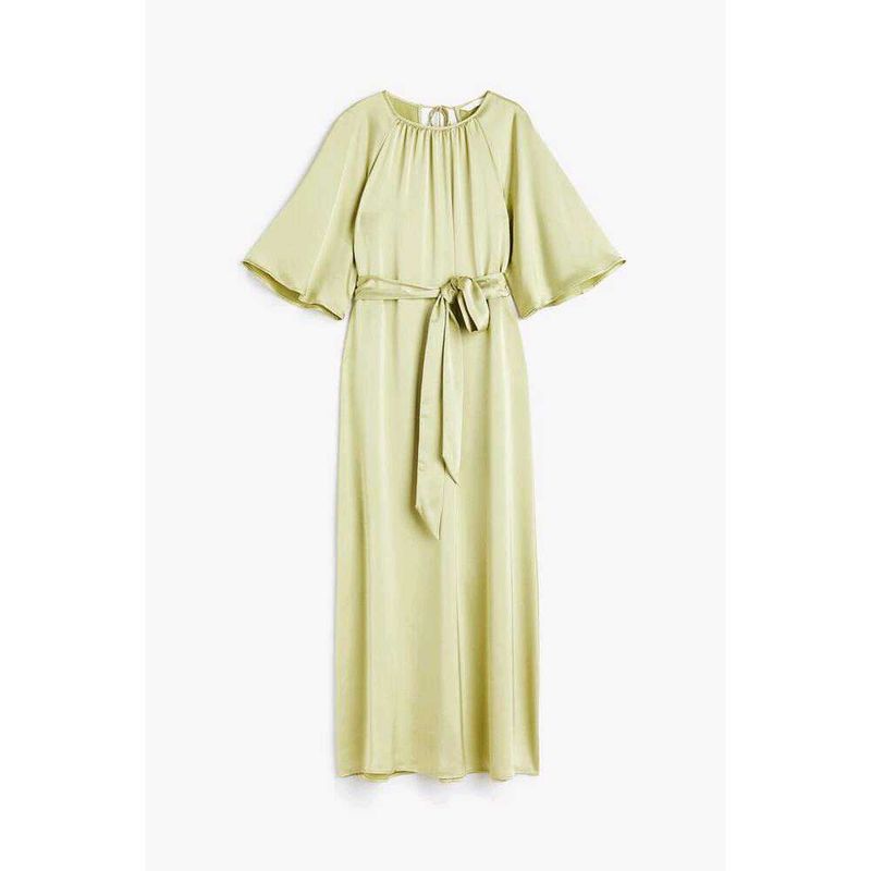 H&amp;M sage green Elegant Satin Maxi Dress