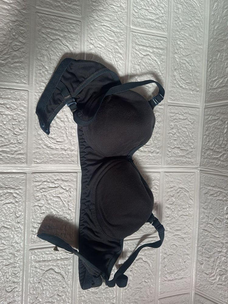Comfortable Charcoal Blue Bra