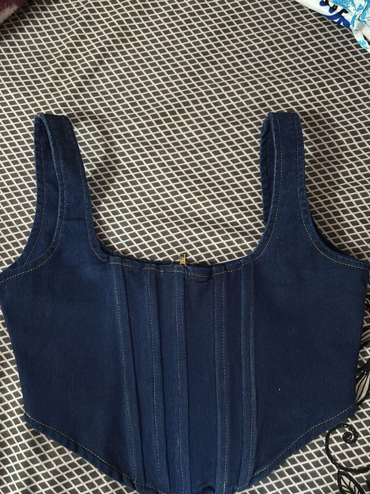 Denim Corset Top