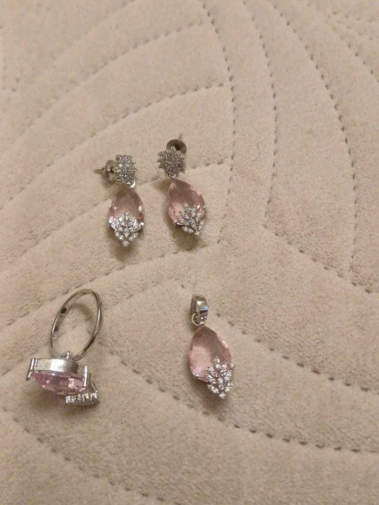 Pink Gemstone Jewelry Set